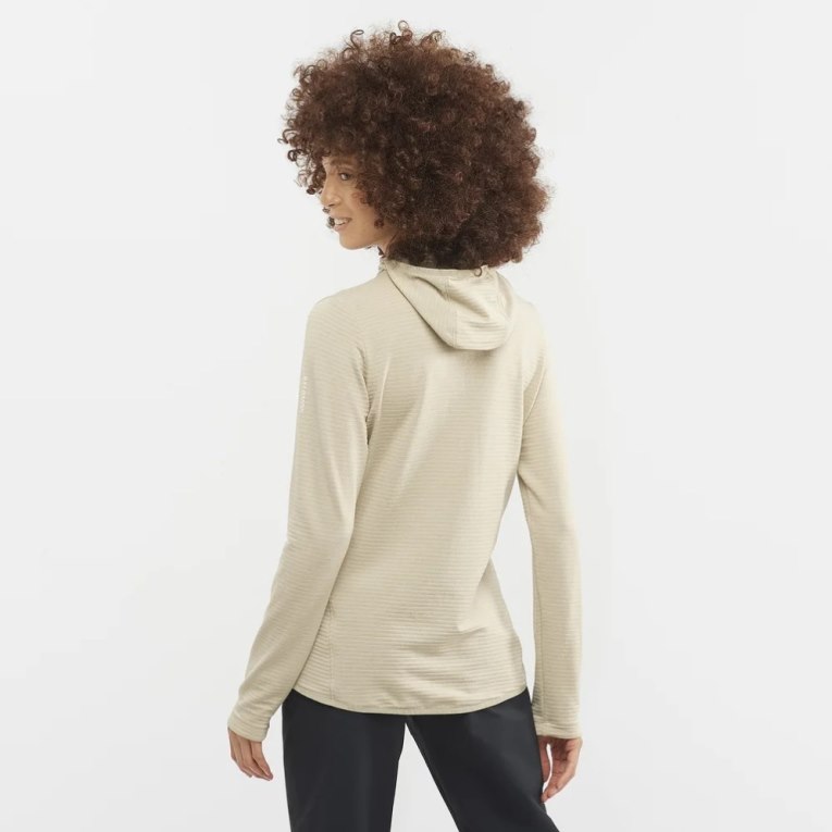 Cream Salomon Essential Lightwarm Hooded Women's Jackets | IE ET1529